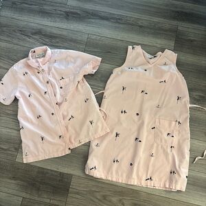 His and hers matching set.  Men’s shirt is a small, women’s dress is a large
